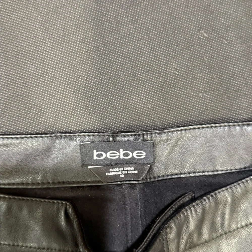 Bebe Sleek Black Leather Trousers - Picture 1 of 2